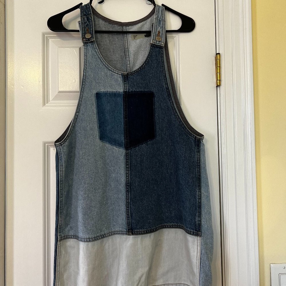 Patchwork Jean Overall Dress - Size 4